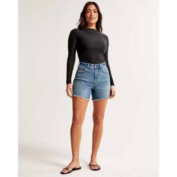 Abercrombie Curve Love Dad Shorts - Size 33 - Picture 2 of 8